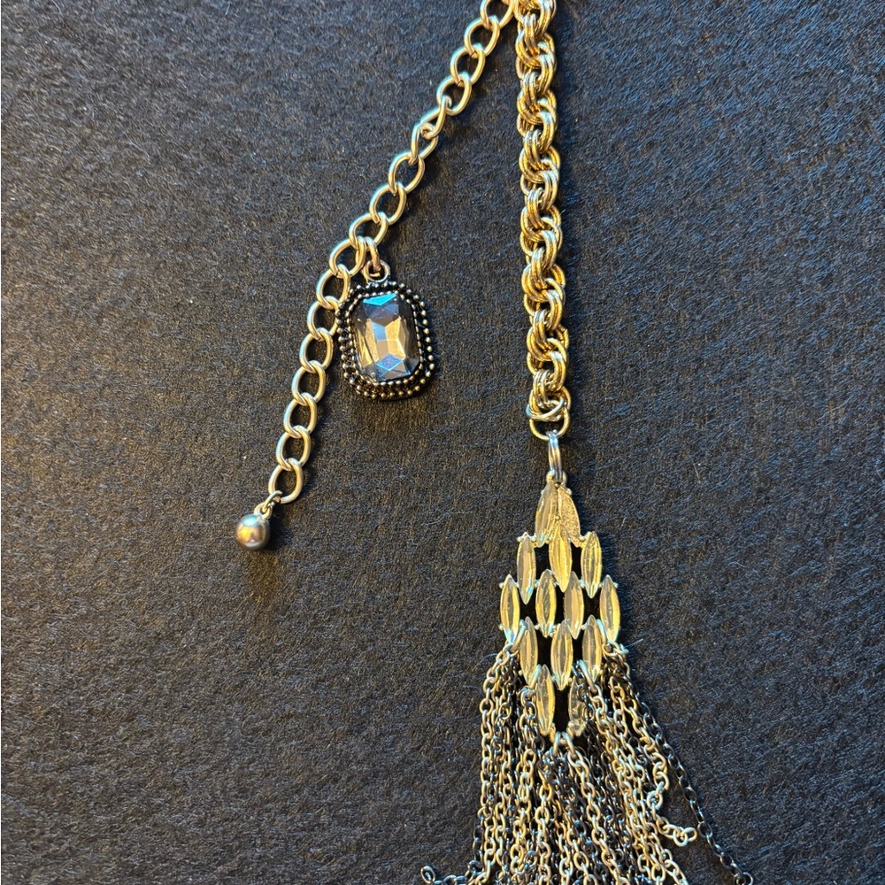 Elegant Gold and Silver Tassel vintage bag charm/key chain.
